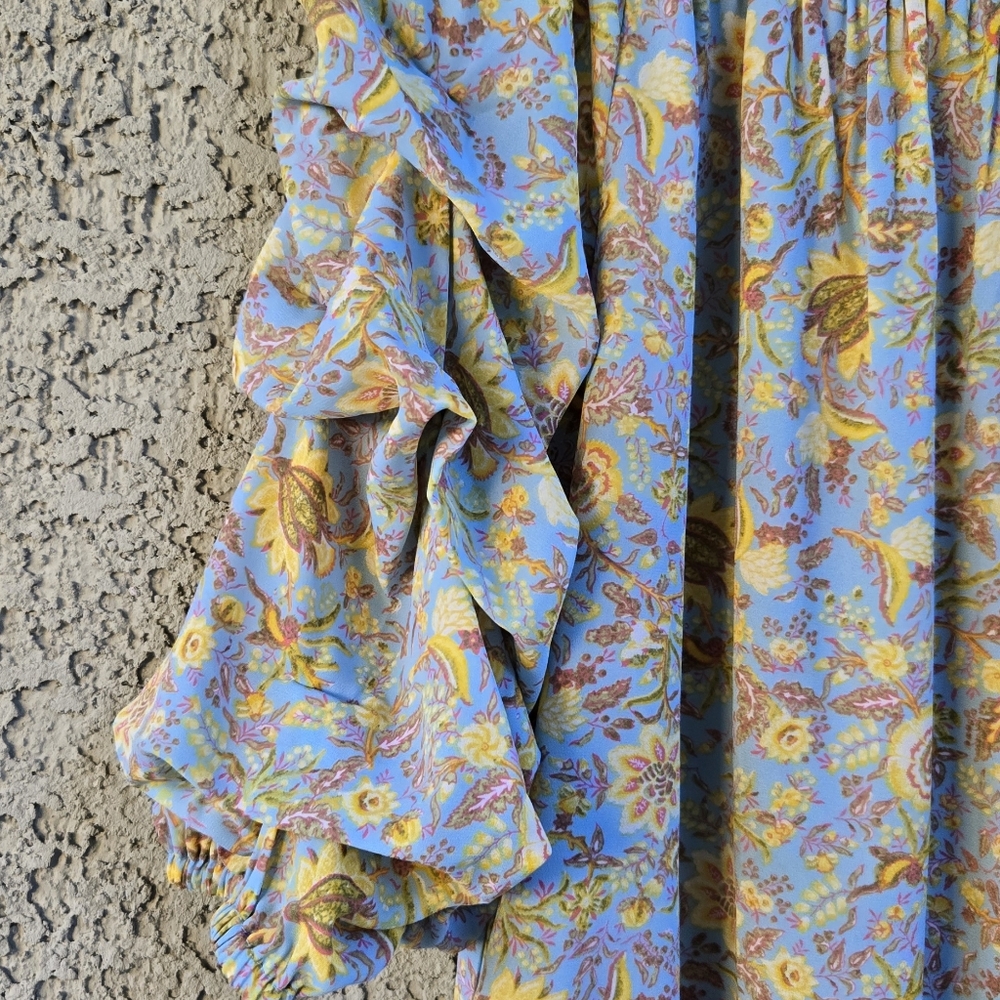 CeCe Spring Floral Ruffle Sleeve Blouse - Picture 2 of 8